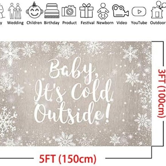 Baby It's Cold Outside Backdrop - Picture 2 of 2